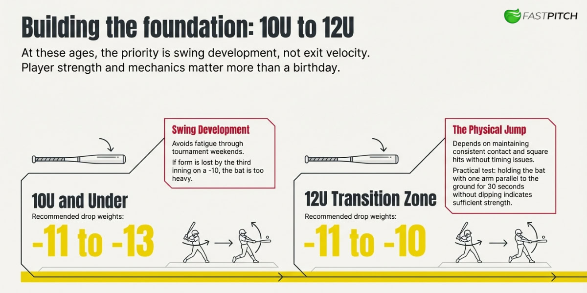 Fastpitch Bat Drop Weight Explained: How to Choose -8, -9, -10, -11, or -12 6