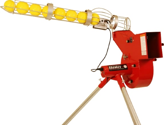 Heater Sports softball pitching machine with 9 ball automatic feeder